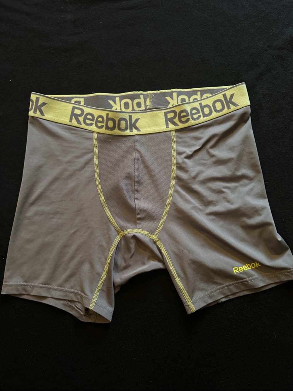 Reebok Gray Boxer Briefs with Yellow Accents